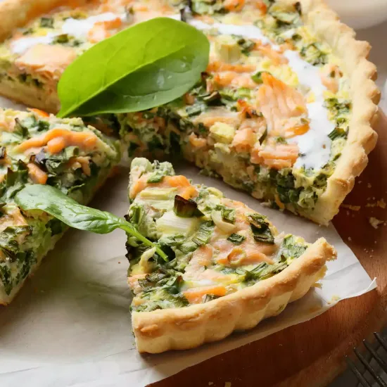 nutritionniste vesoul Quiche saumon épinard